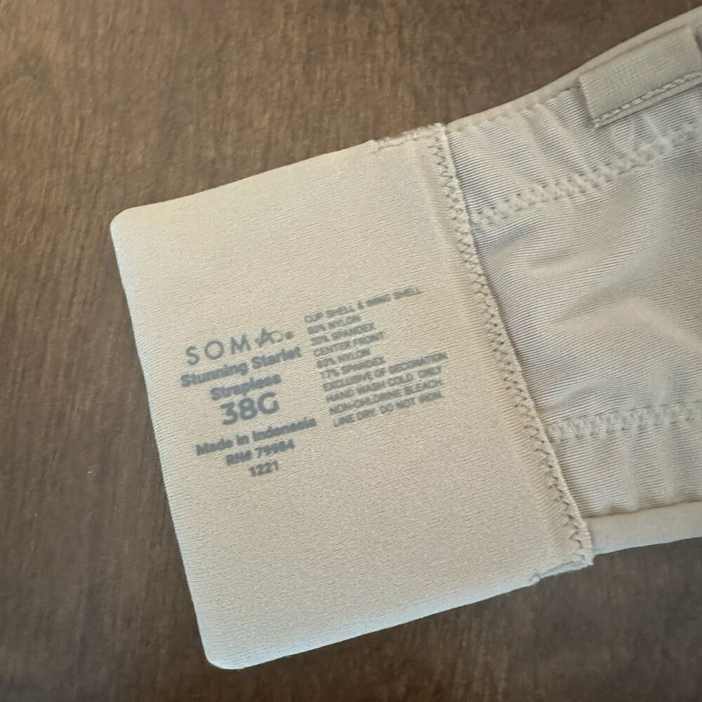 Soma Stunning Support Strapless Bra 38G Beige
